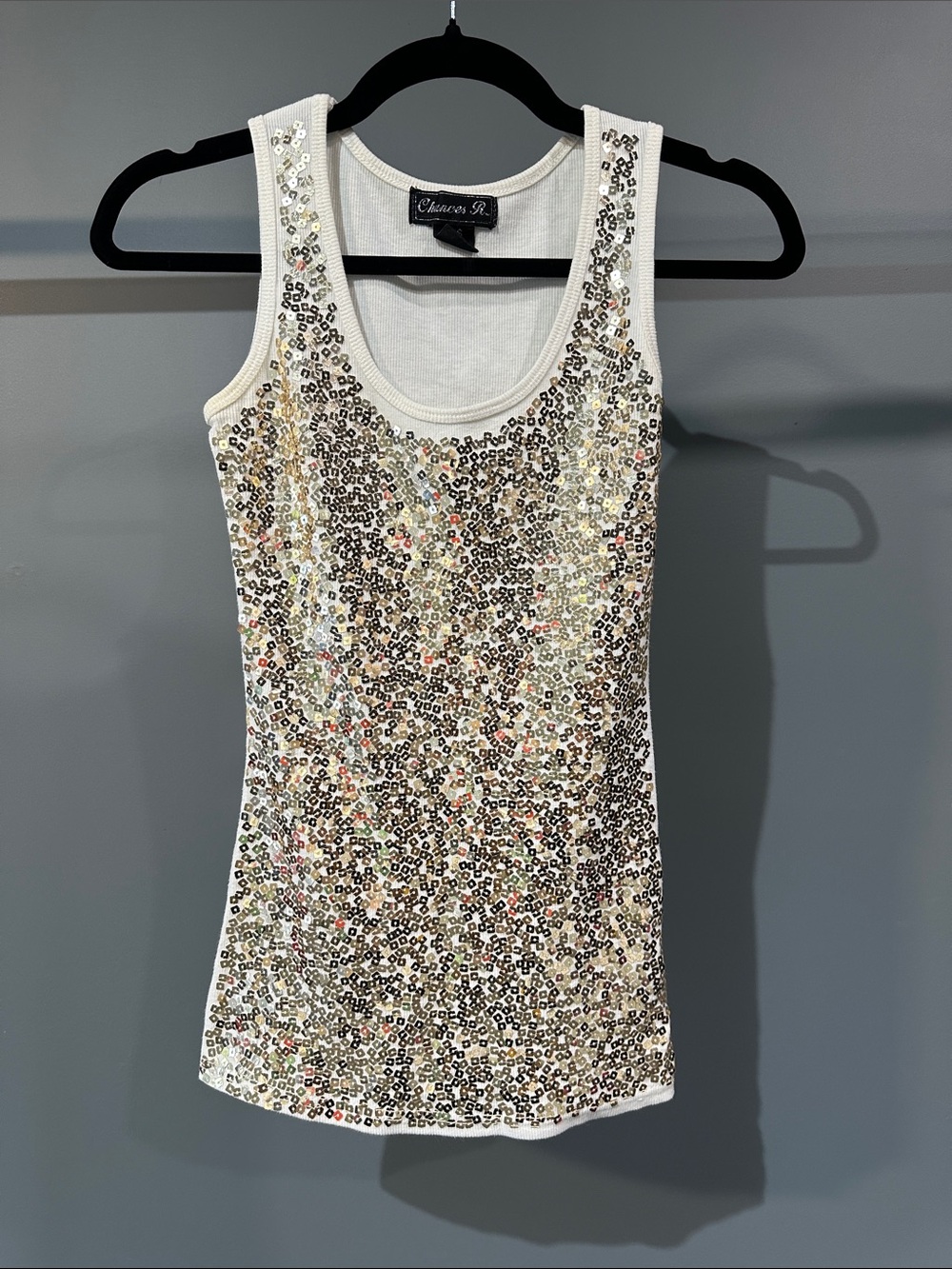 Chances R. Women’s Gold Sequin Tank Top